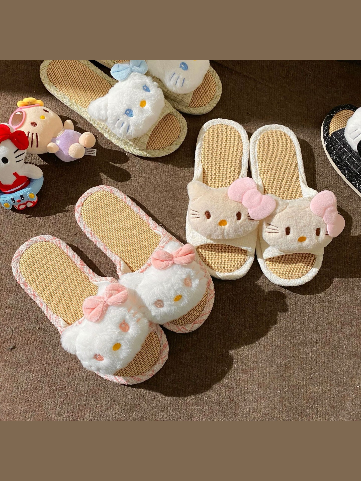 Hello Kitty cotton and linen slippers