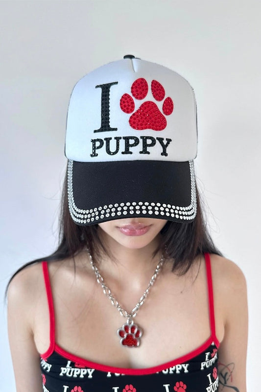I love puppy rhinestones hats