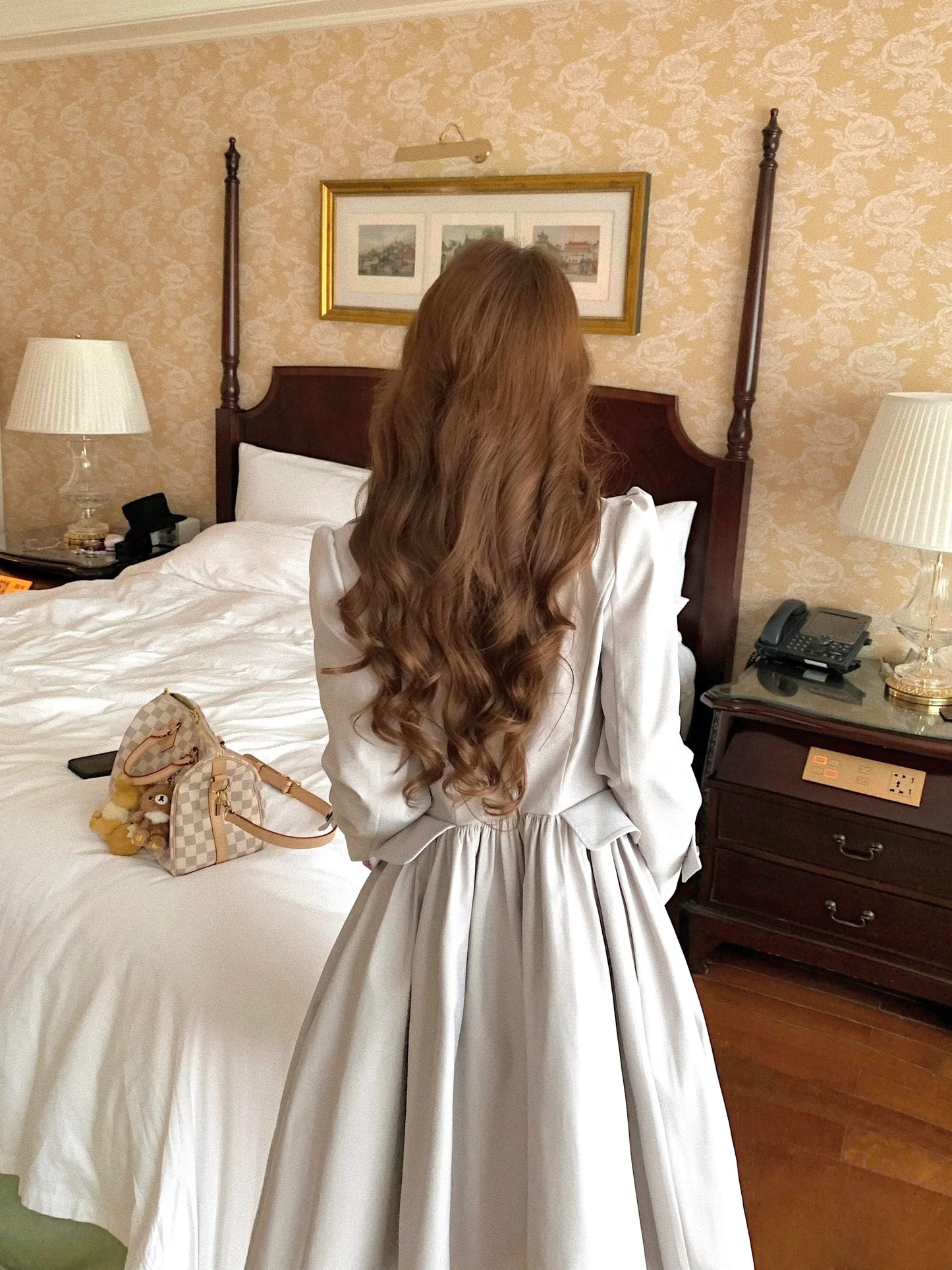 Flared Hem Grey Trench Coat