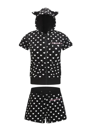 Black Love Cat Ear Full Print Set