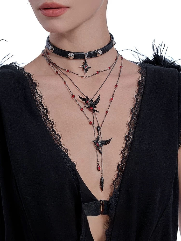 Qin Che Thorne Crow Stacks Necklace