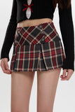 Plaid mini pleated skirt