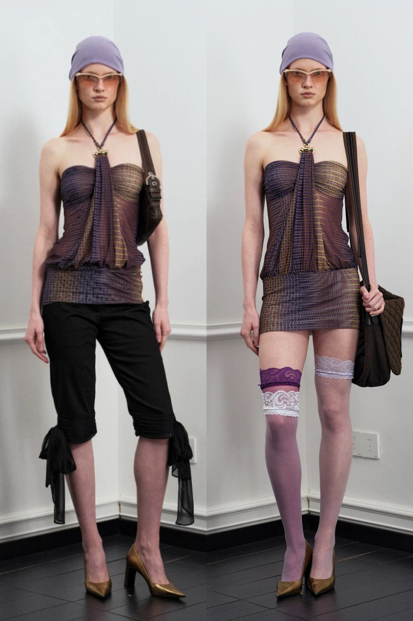 Plaid top mini dress two ways to wear