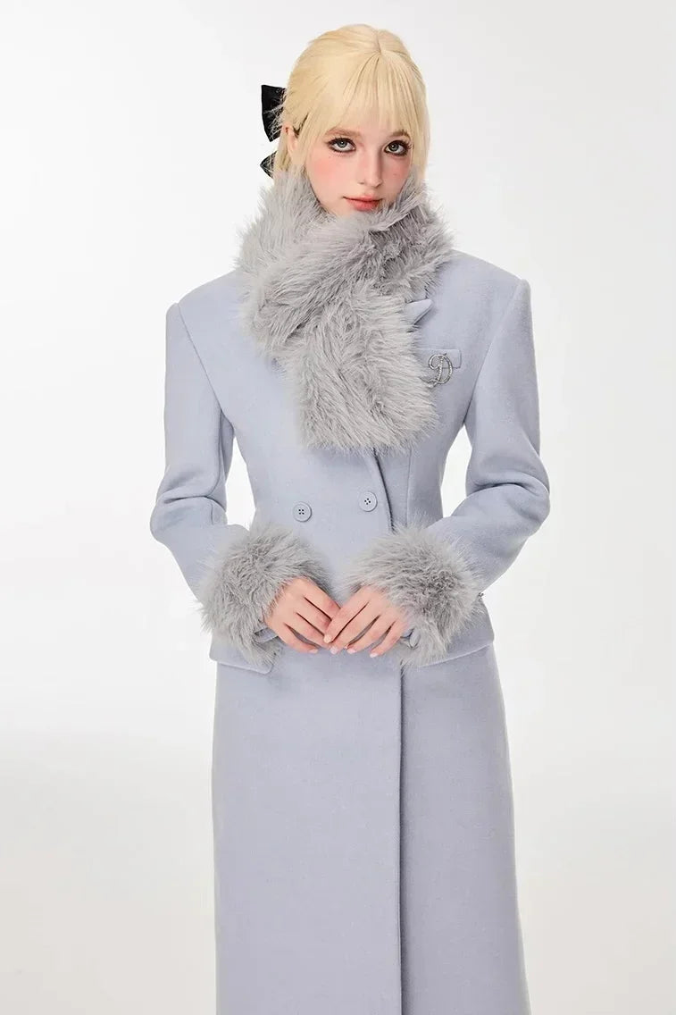 Hourglass Waist Double-Sided Woolen Long Coat