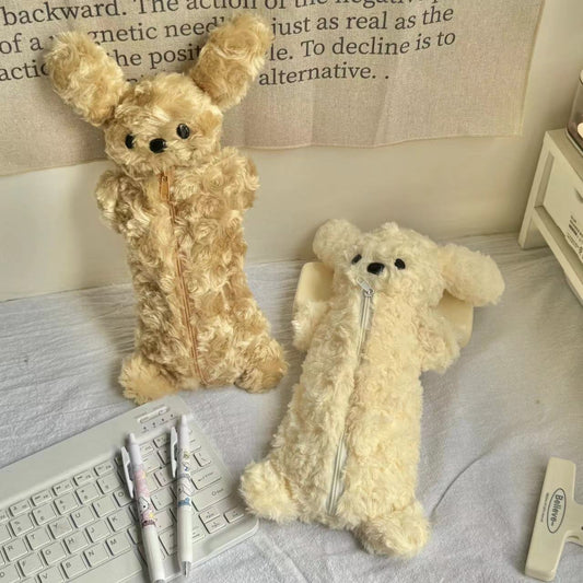 Plush Dog Pencil Case&Storage Bag