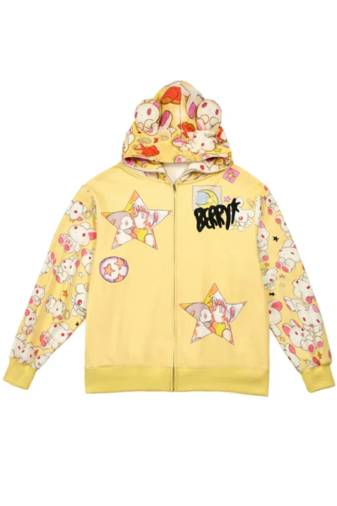 Ollie Frog Yellow Star Girl Kiss Doll Hoodie