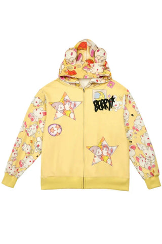Ollie Frog Yellow Star Girl Kiss Doll Hoodie