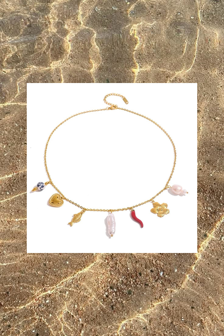 Cross starfish Rings Necklace 9 Pieces Set