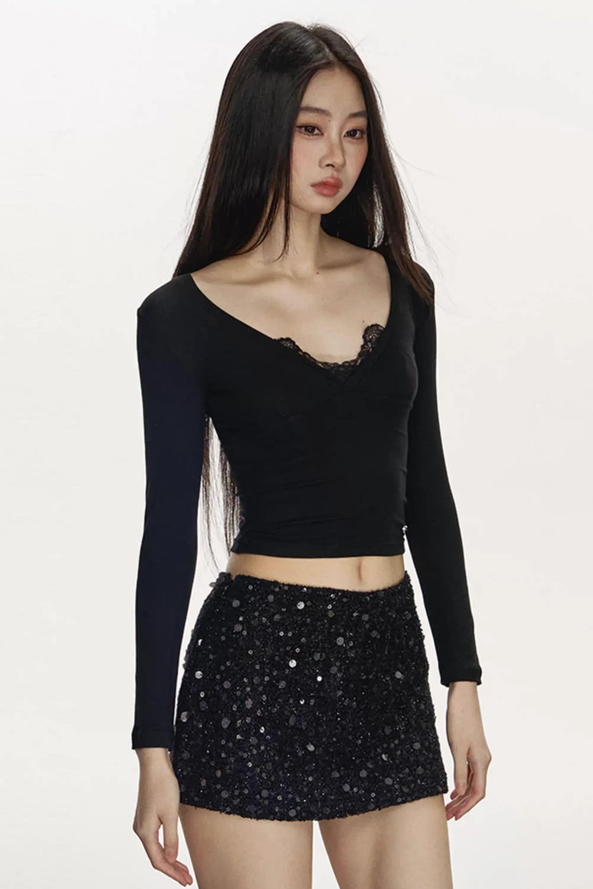 Sparkling sequin mini skirt
