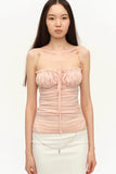 Beaded shoulder with lace patchwork cami