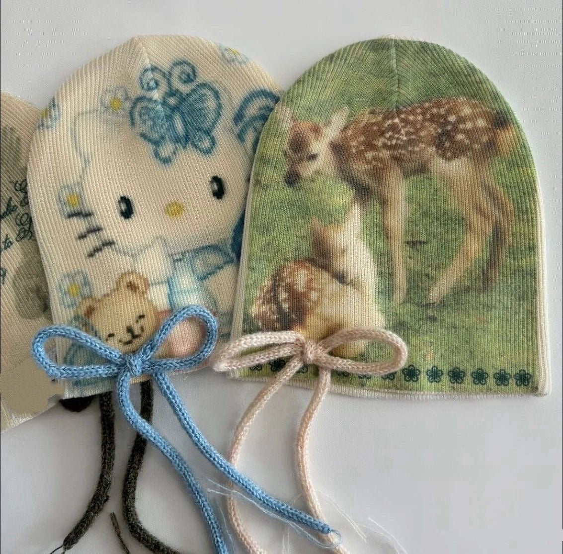 Y2K Print knit beanies