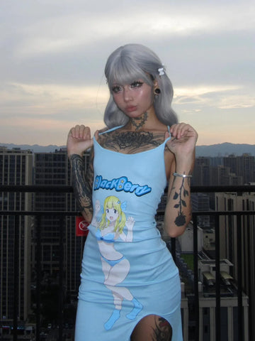 Summer Bikini Angel Girl Blue Dress