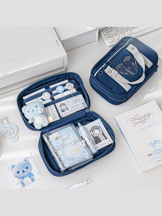 Navy blue handbag storage bag