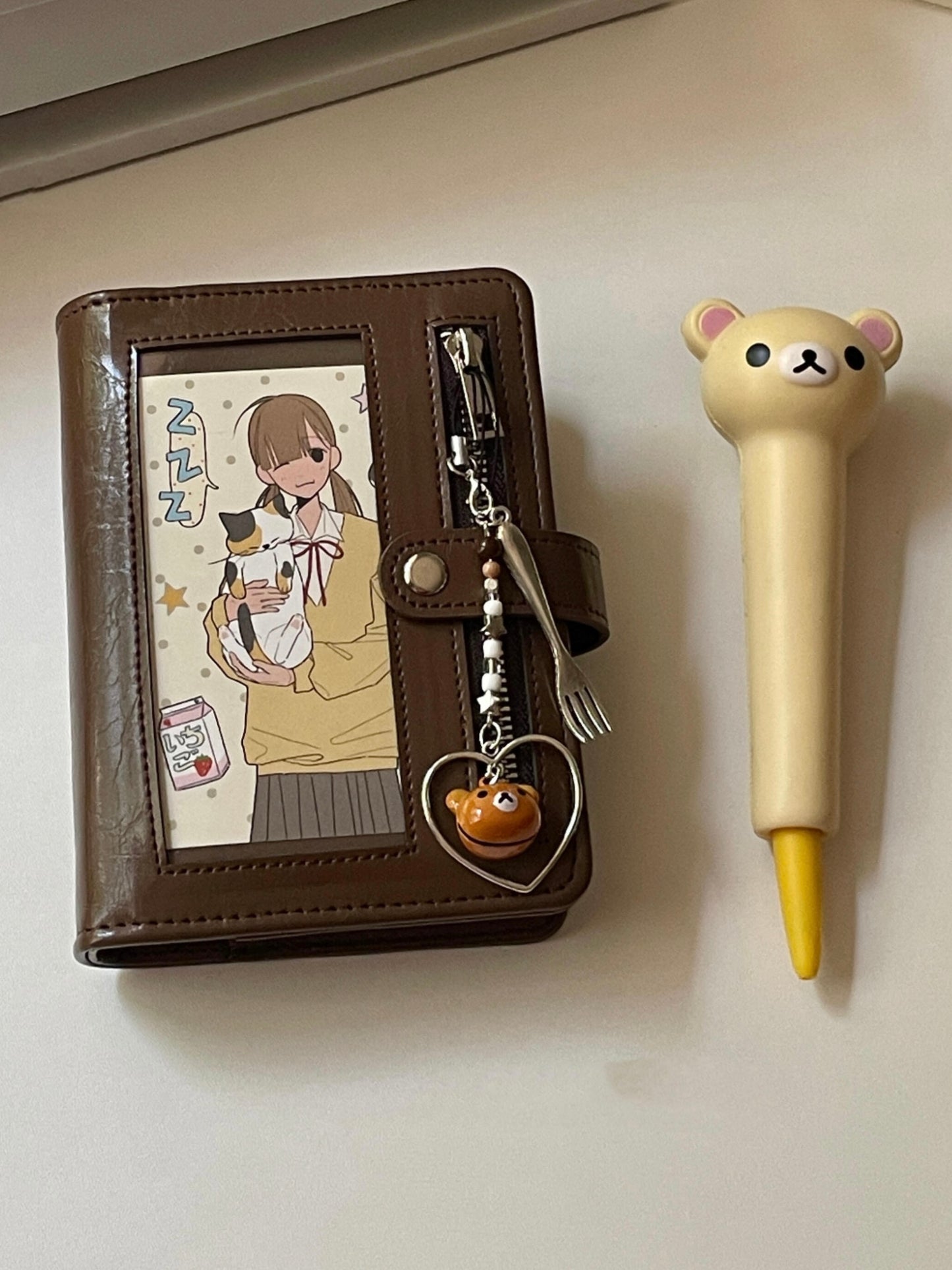 Retro coffee colored leather notebook