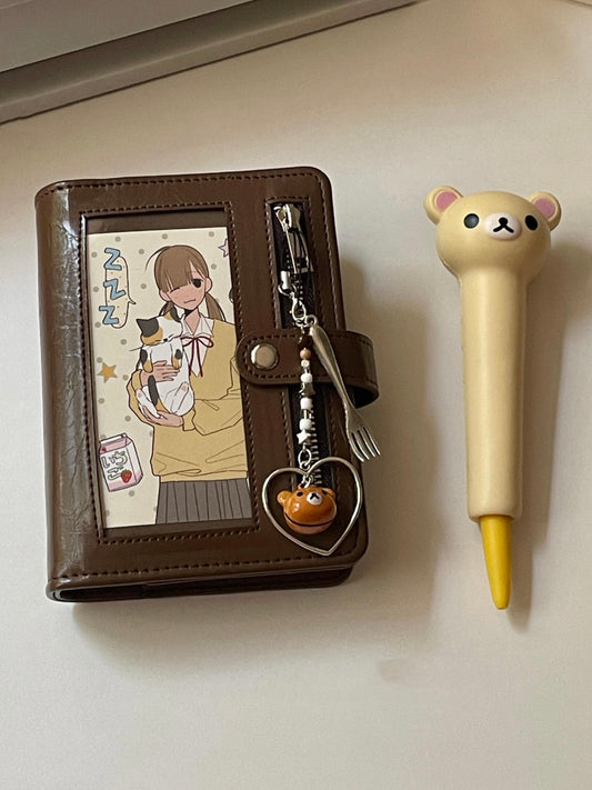 Retro coffee colored leather notebook