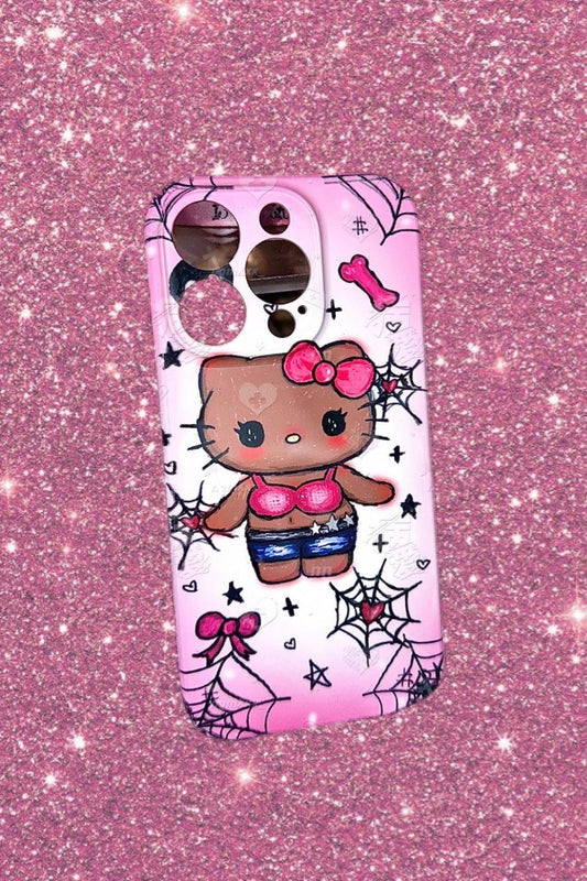Spider Web Tanned Hello Kitty Phone Case