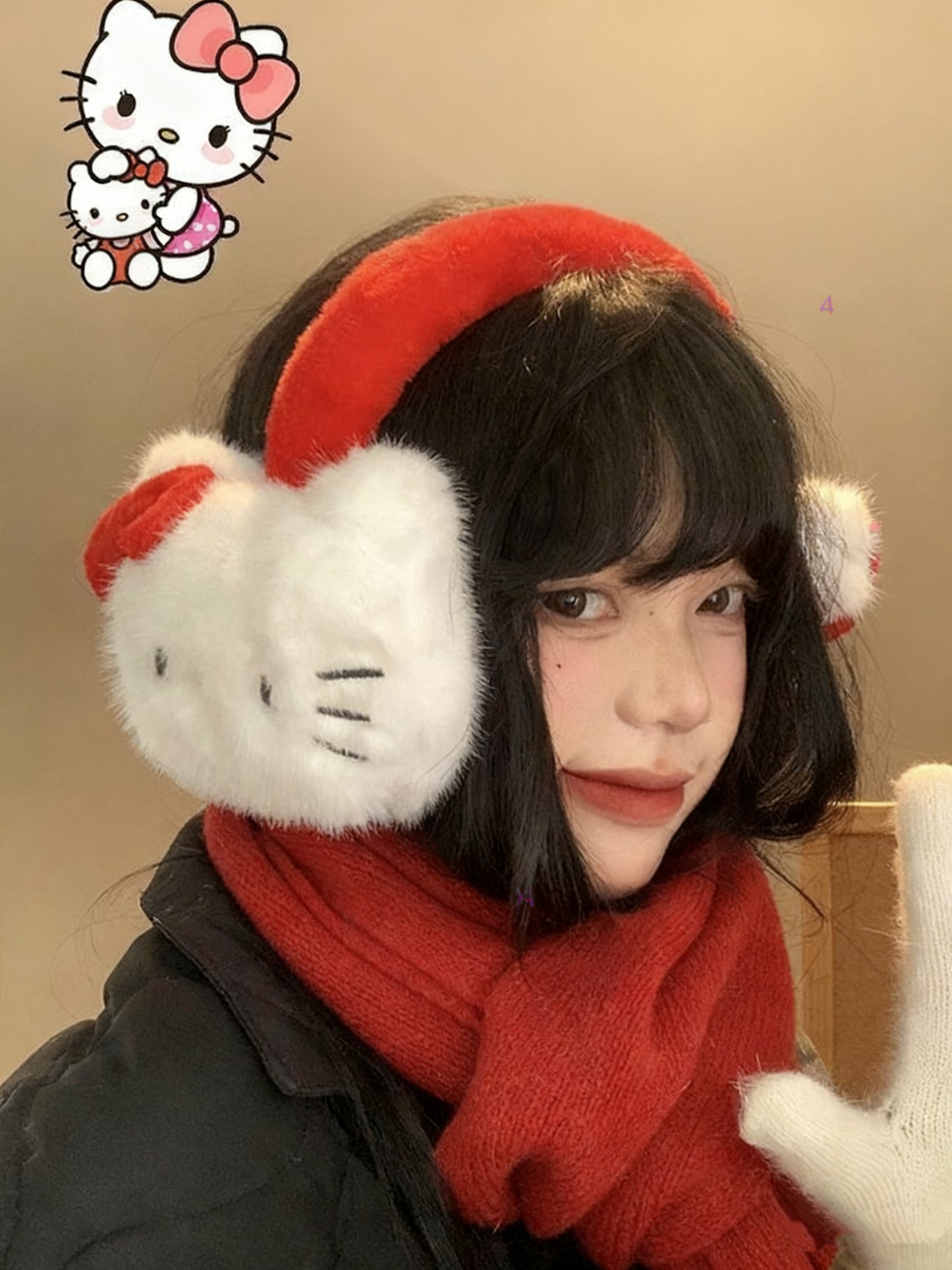 HelloKitty plush earmuffs