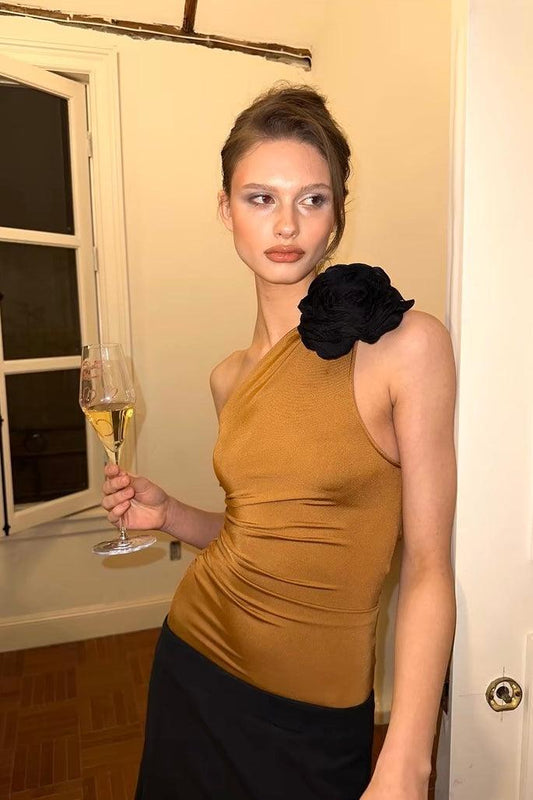 Champagne roses off shoulder top