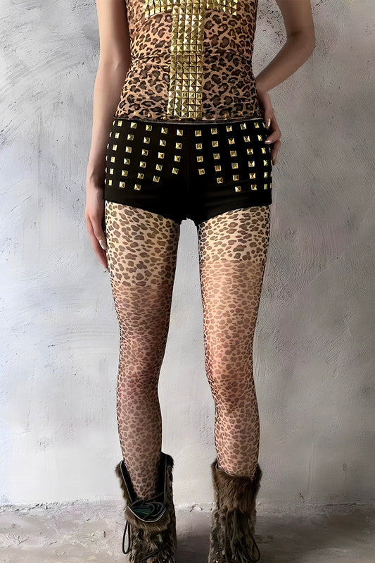 Low waist shorts gold rivets
