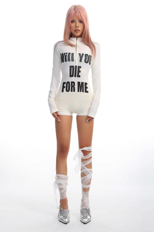 Printed letter jumpsuit