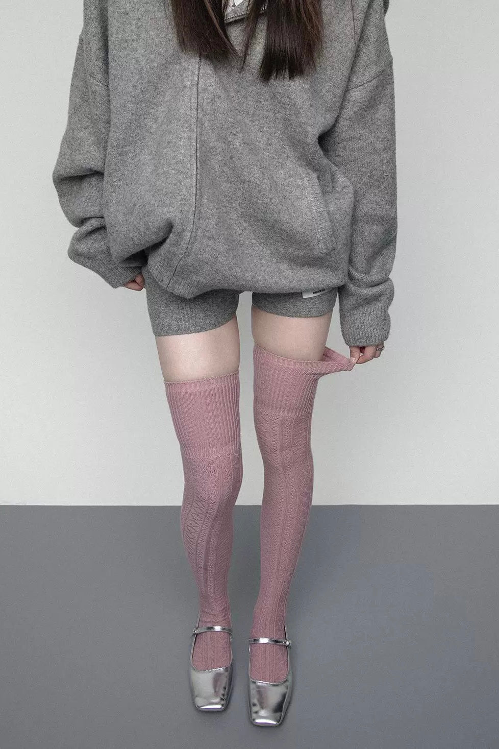 thickened cotton thigh stockings