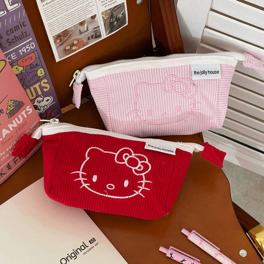 Hello Kitty corduroy pencil case