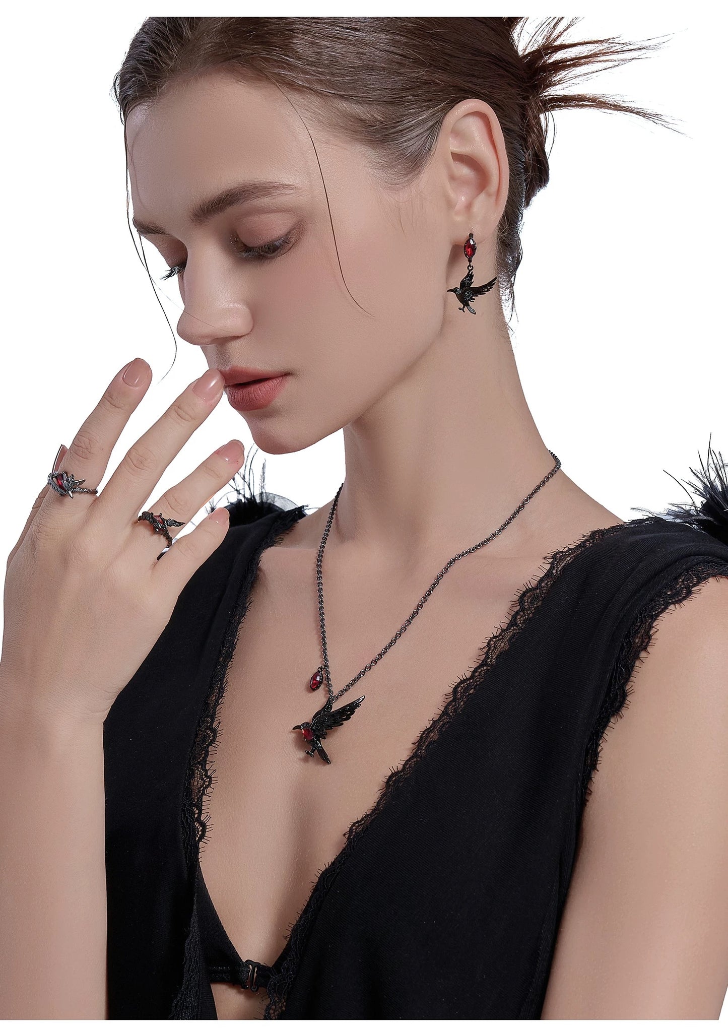 Qin Che Crow Earings