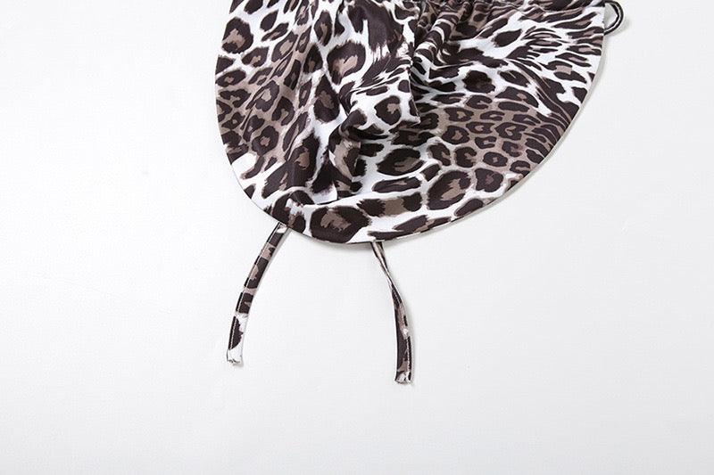 leopard print dress set