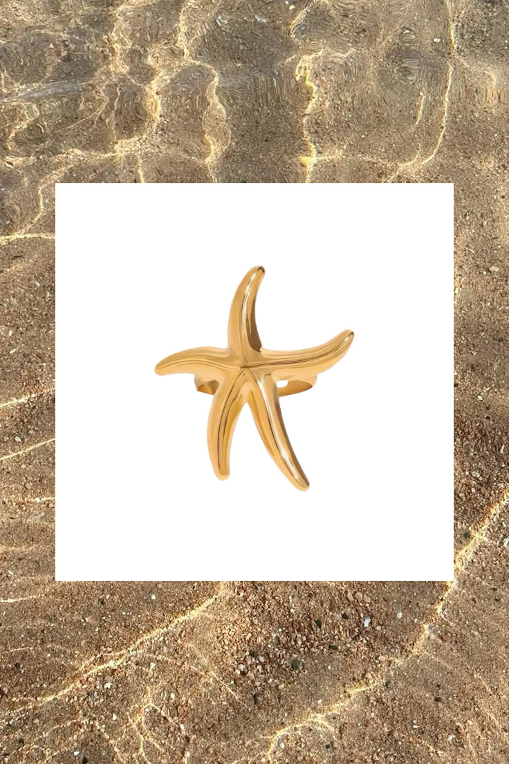 Cross starfish Rings Necklace 9 Pieces Set