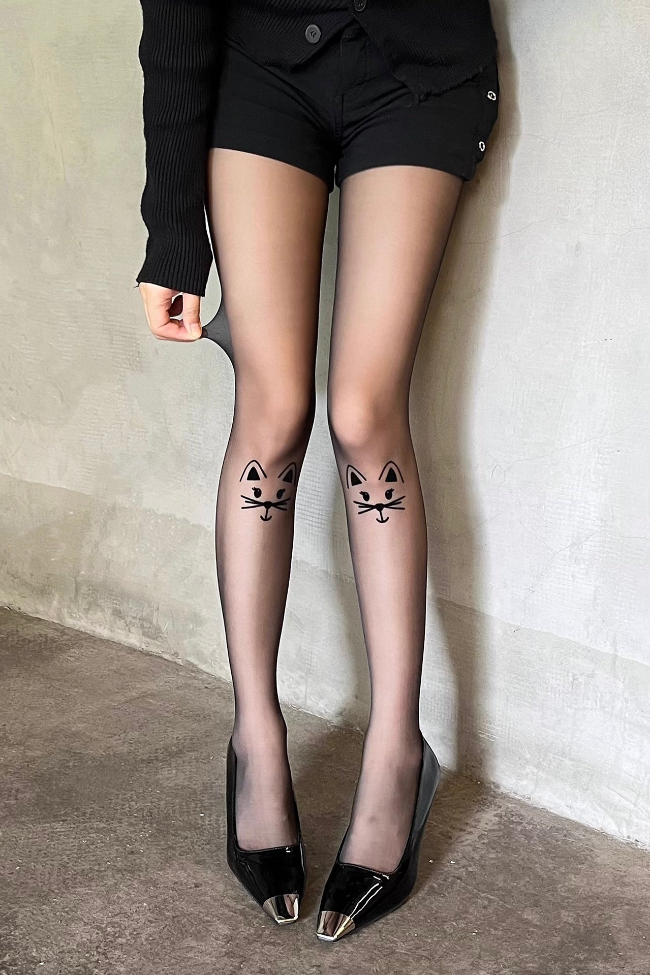 Cartoon cat plush pattern pantyhose