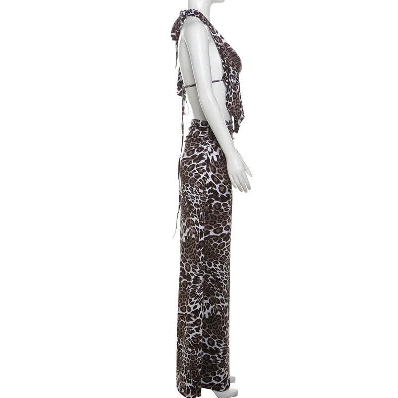 leopard print dress set