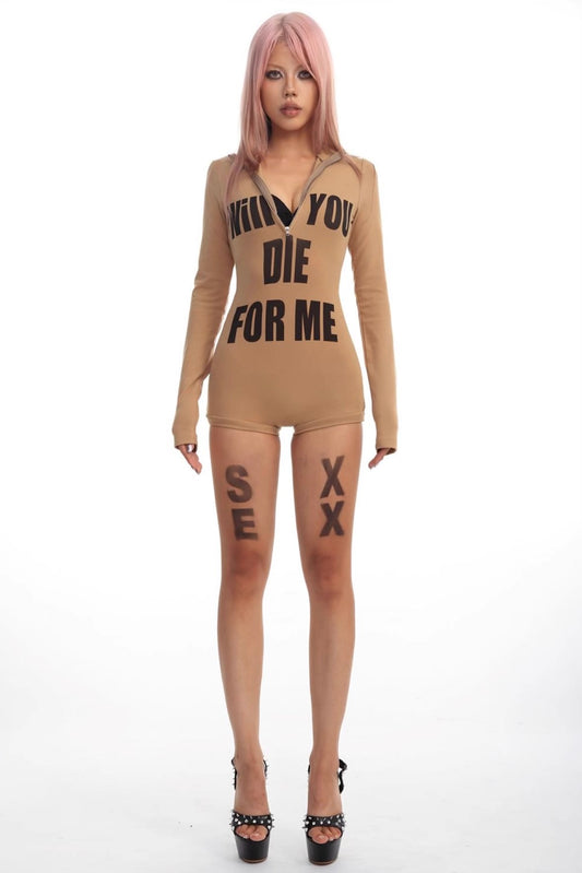 Printed letter jumpsuit