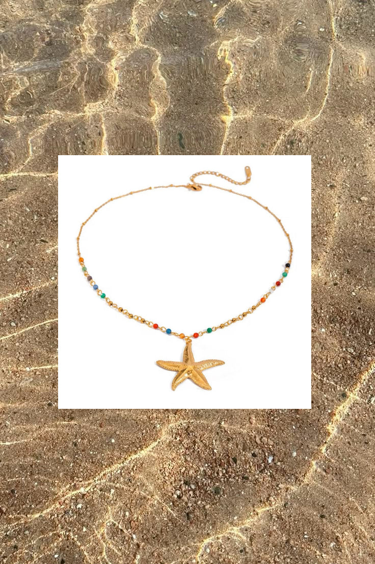 Starfish Earrings+Layered Necklace