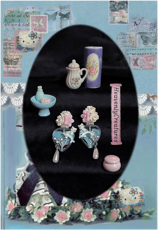 |Limited |~* Kt Western Pavilion Flower Utensils *~Four hour Qing Supply Bottle Flower Shaped Classical Earrings