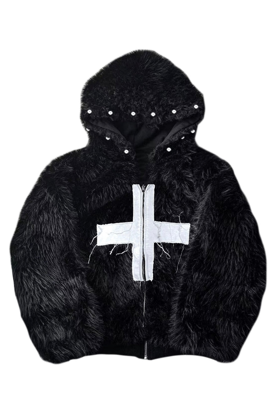 Seal cross imitation mink fur grass rivet double-sided coat of the "Cyrus Empire"