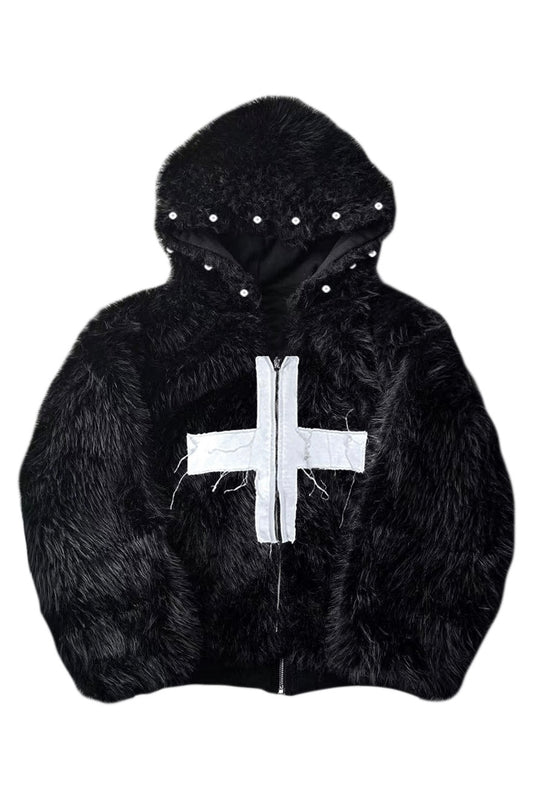 Seal cross imitation mink fur grass rivet double-sided coat of the "Cyrus Empire"