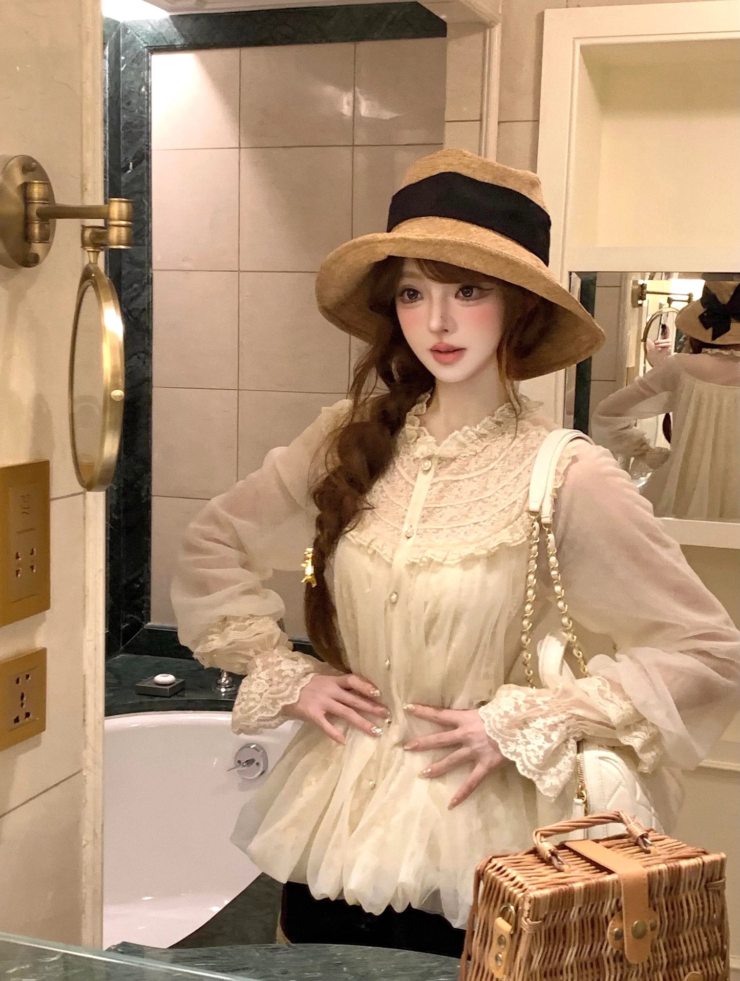 Victorian Lace Ruffle Blouse