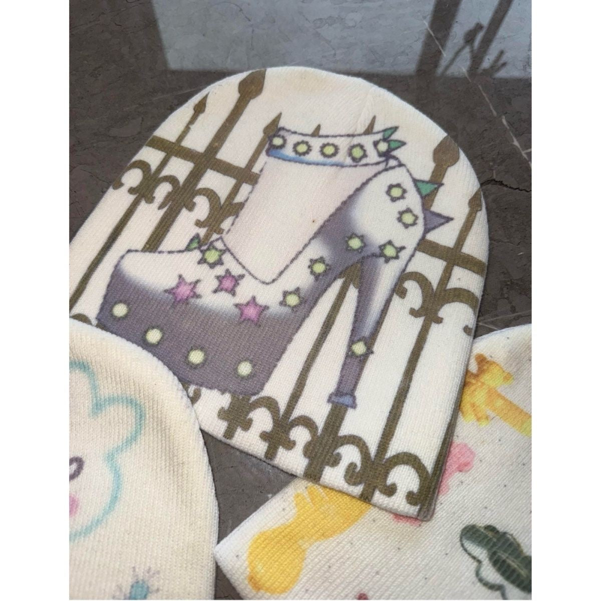 Drawing Print Knit Beanie