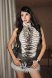 Stitched plush halterneck vest