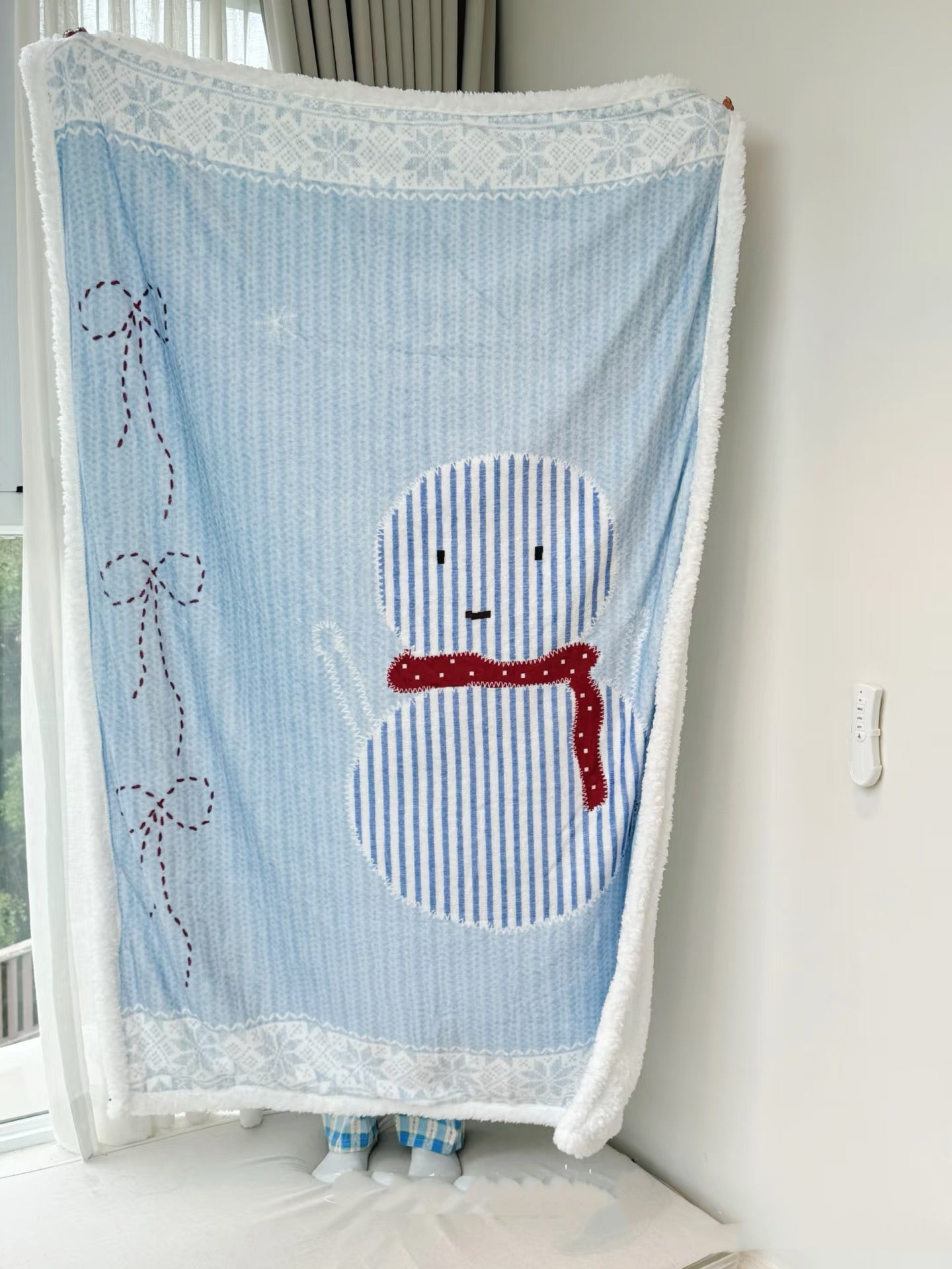 Fel Island "Little Snowman" flannel lamb flannel double-layer thick blanket