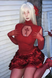 Blood stained cross wine red Gothic cross hollow top