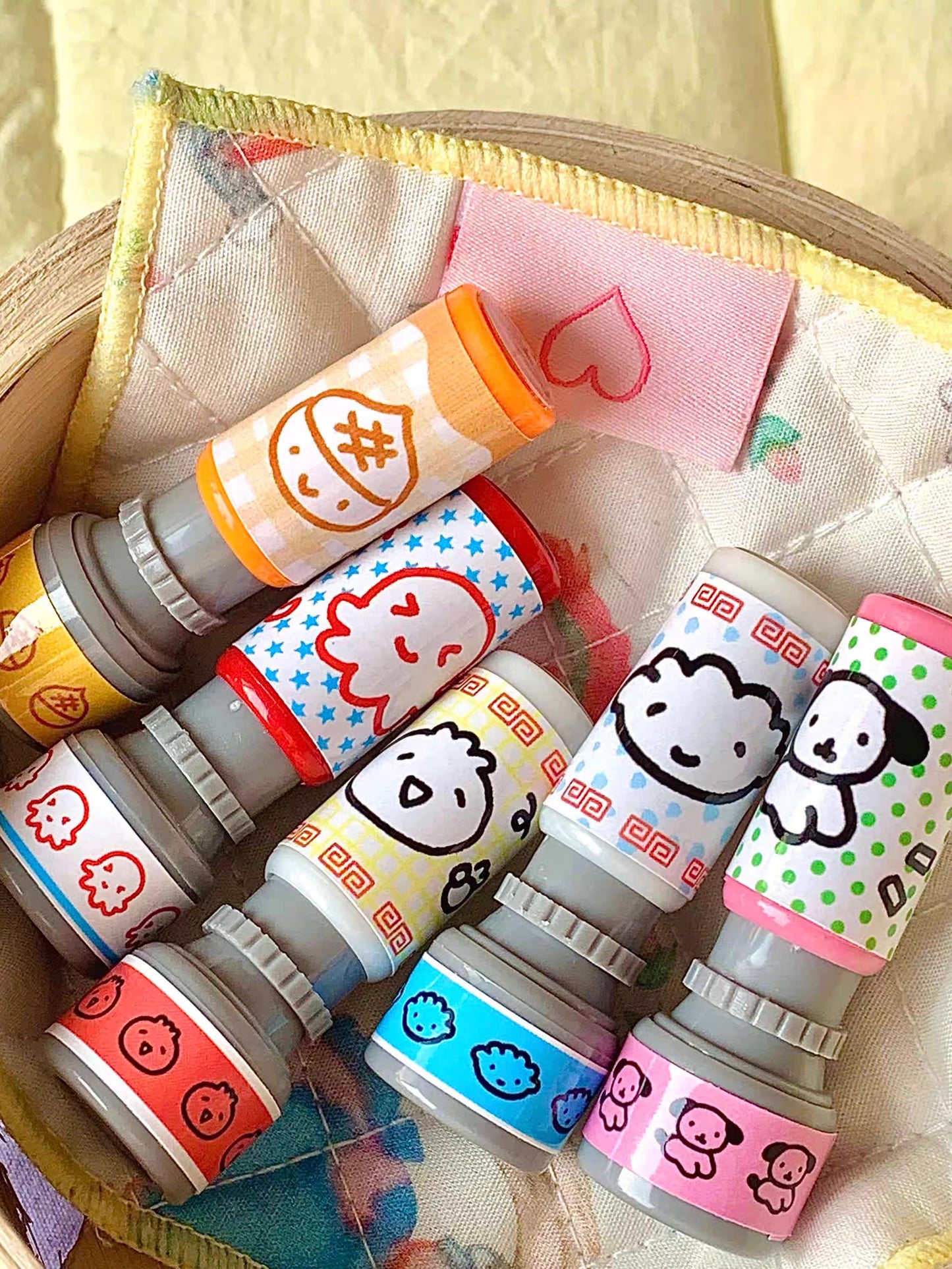 Showa style small animal account mini cartoon stamp