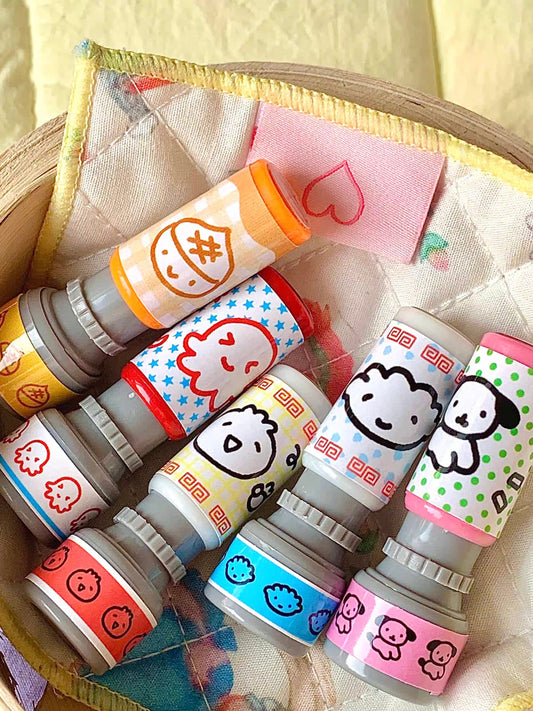Showa style small animal account mini cartoon stamp