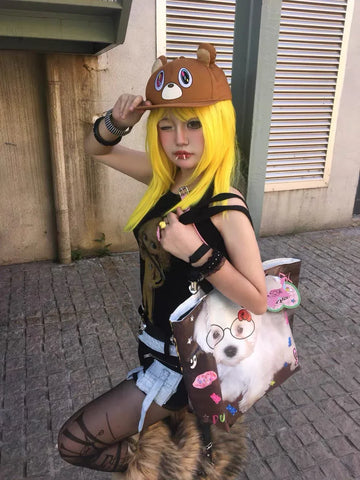 Dropout Bear Hat Adjustable Flat-brimmed Hat