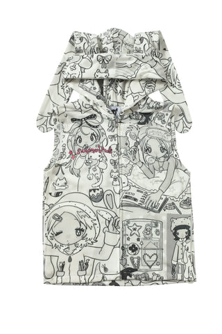 Midnight Grey Bunny Hooded Vest