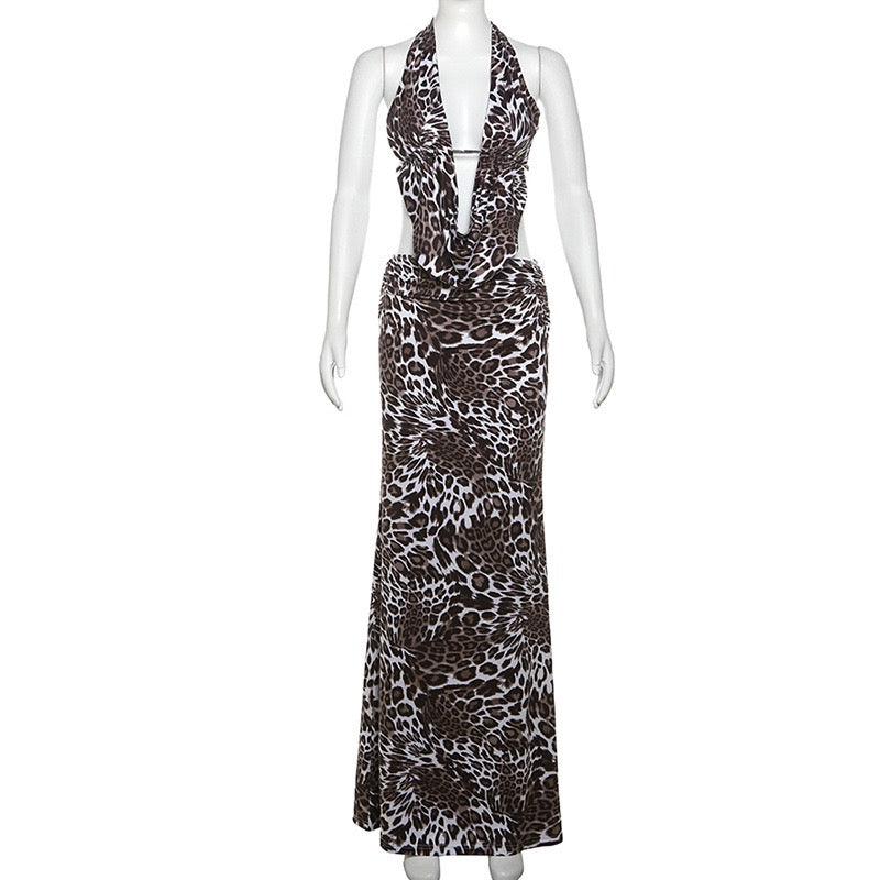 leopard print dress set