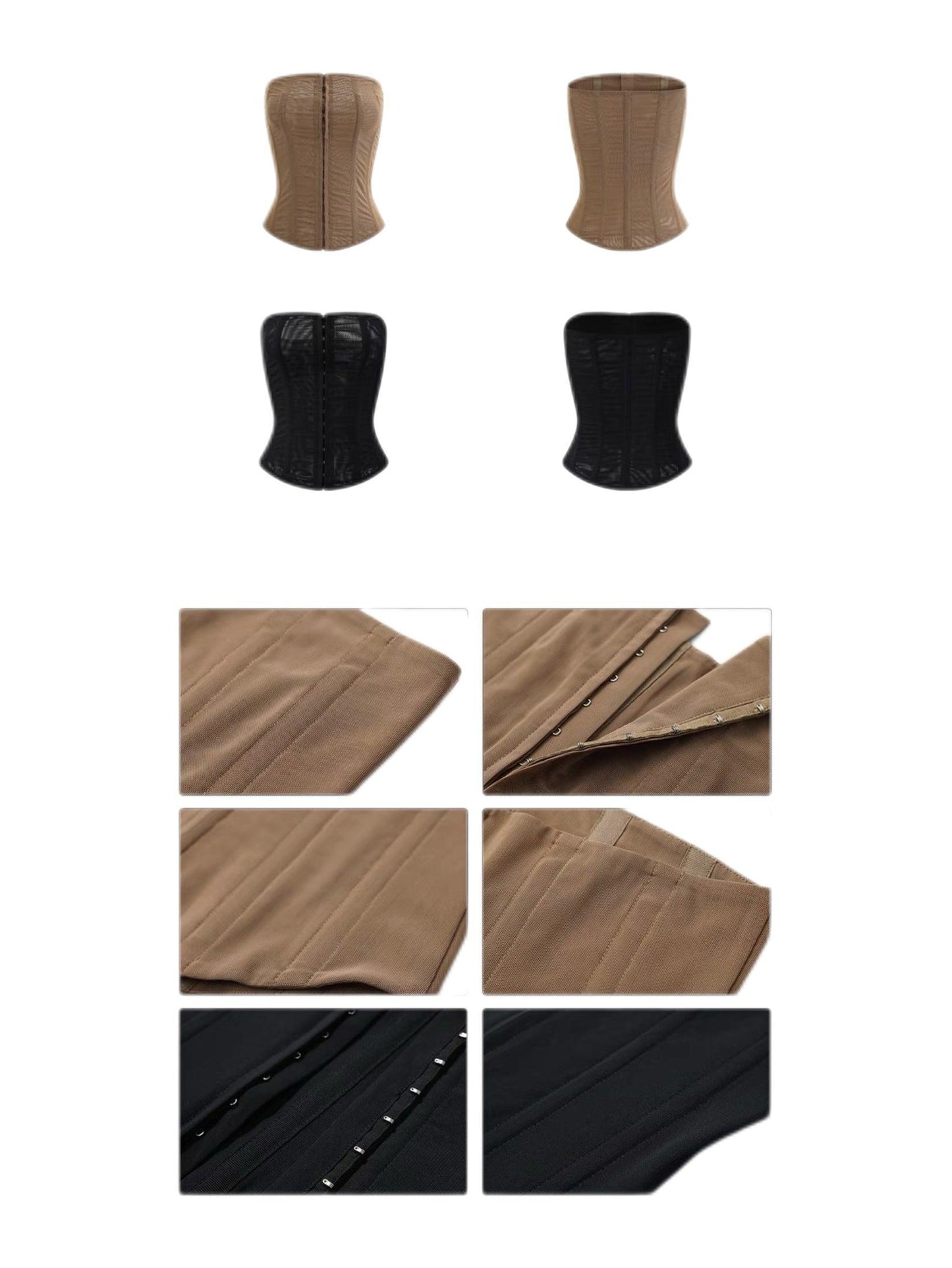 Mesh tube top brown