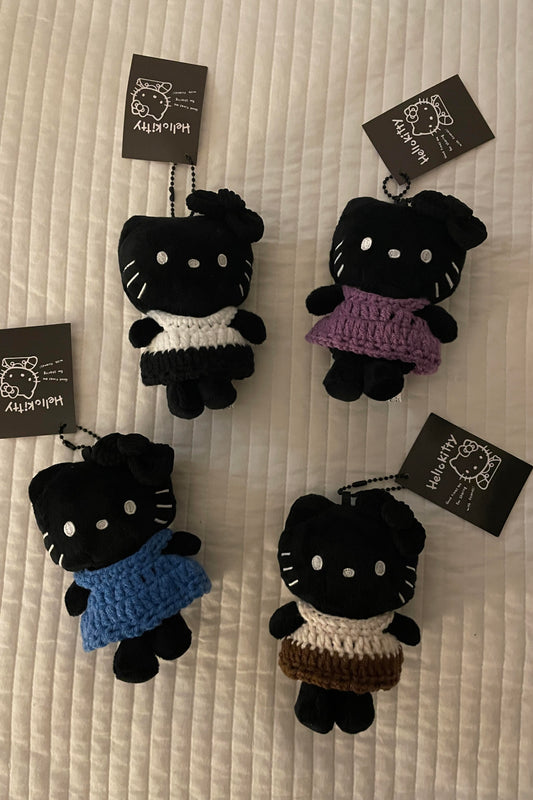 knit sweater black HelloKitty pendant