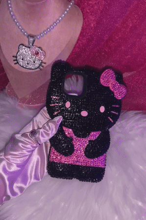 black HelloKitty bag charm +bag