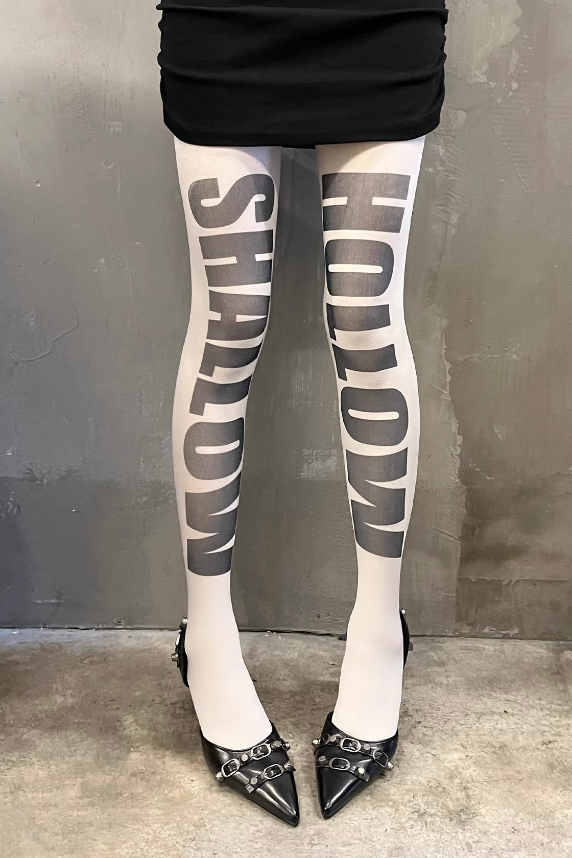 Letter printed pantyhose